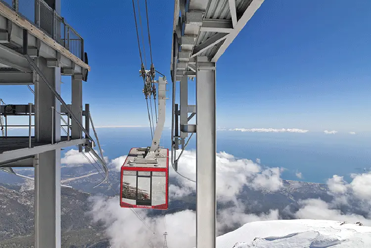 Tahtalı Cable Car Olympos Teleferik view from Mount Tahtalı